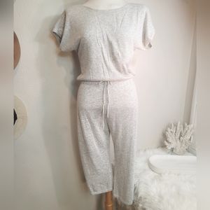ANTHROPOLOGIE CALLAHAN ANGORA/WOOL BLEND CROPPED LEG WAISTBAND JUMPSUIT SIZE XSM